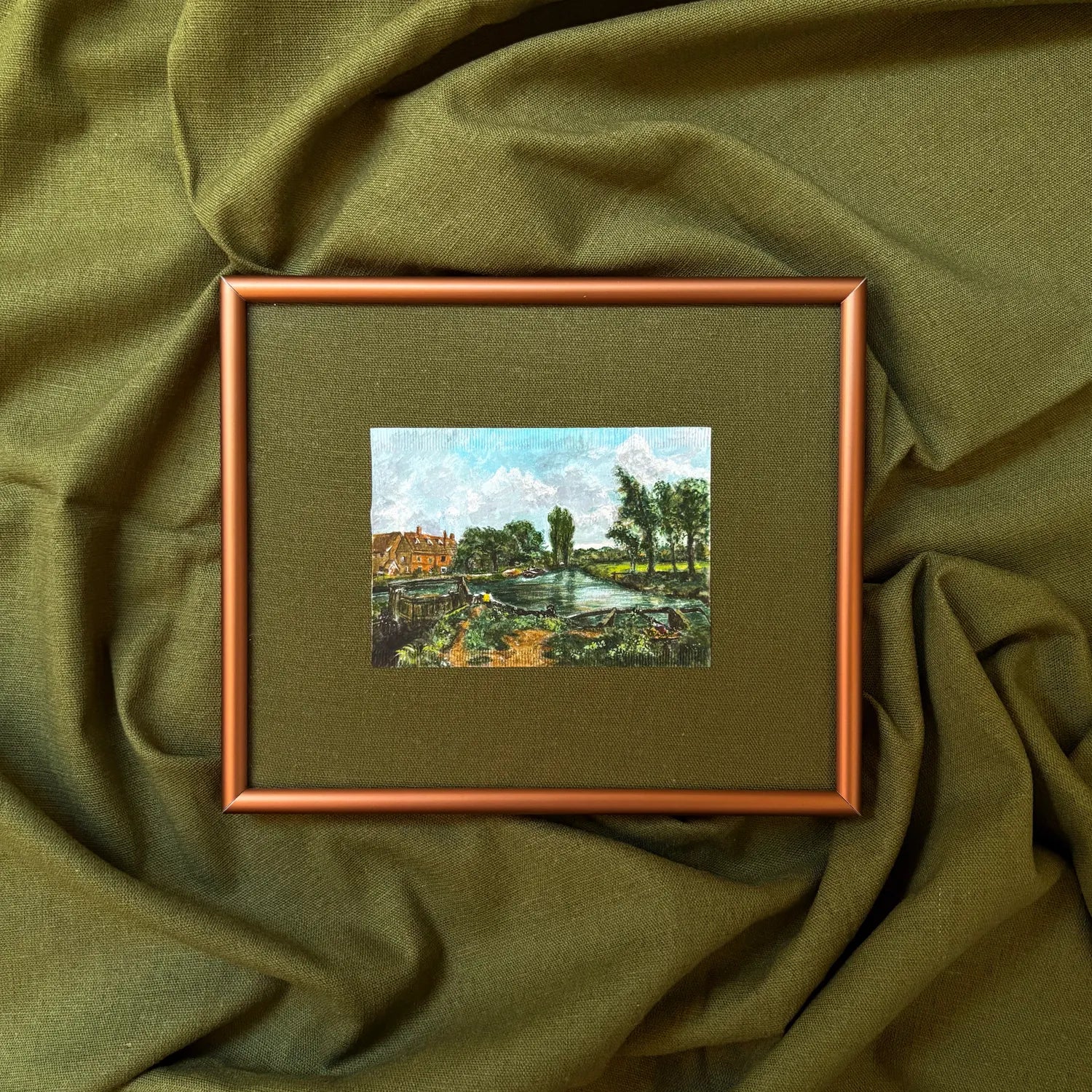 "Moinho Flatford visto da eclusa"  (1812), releitura de John Constable