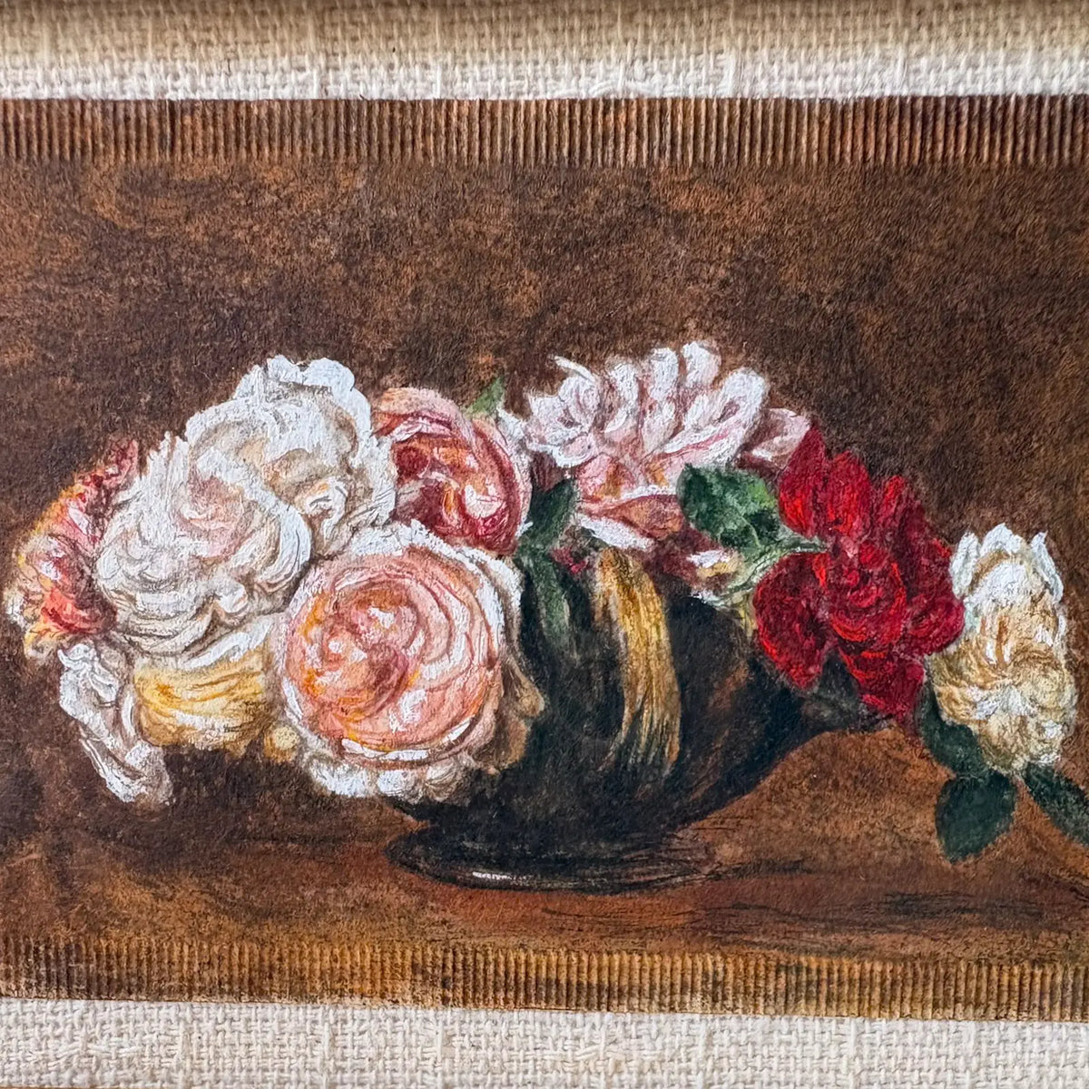 "Rosas em um vasilhame"  (1883), releitura de Henri Fantin-Latour
