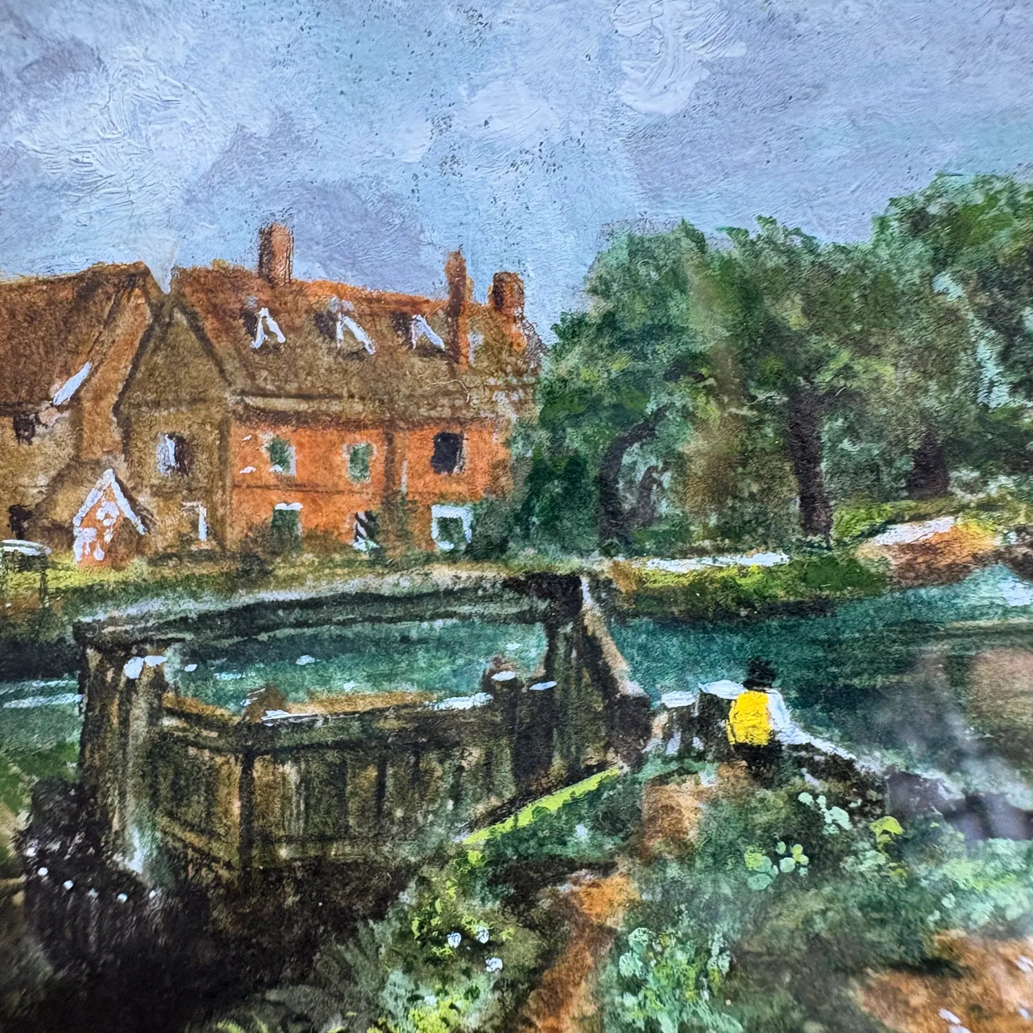 "Moinho Flatford visto da eclusa"  (1812), releitura de John Constable