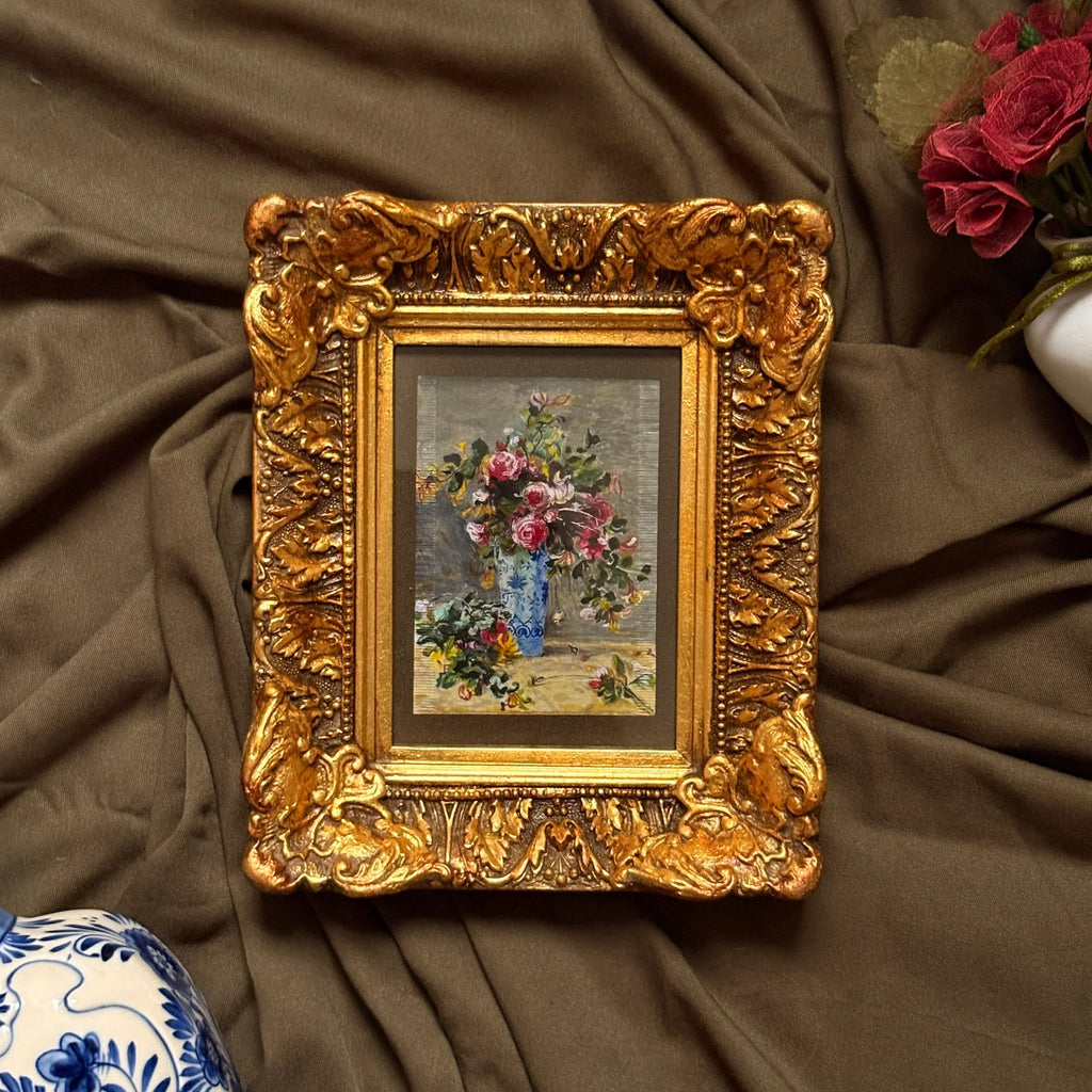 "Rosas e jasmins em um vaso Delft"  (1881), releitura de Pierre-Auguste Renoir