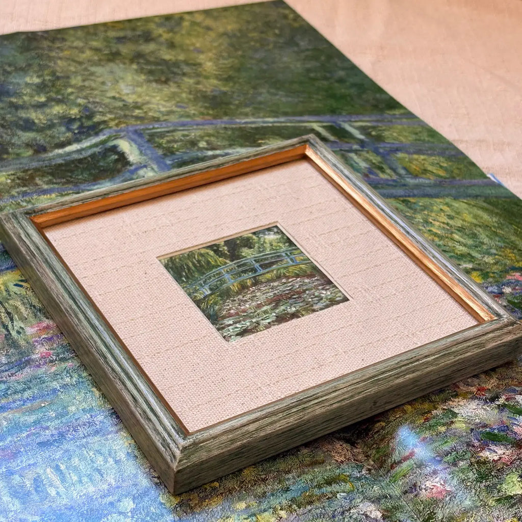 "Ponte japonesa e a lagoa das ninfeias em Giverny"  (1899), releitura de Claude Monet