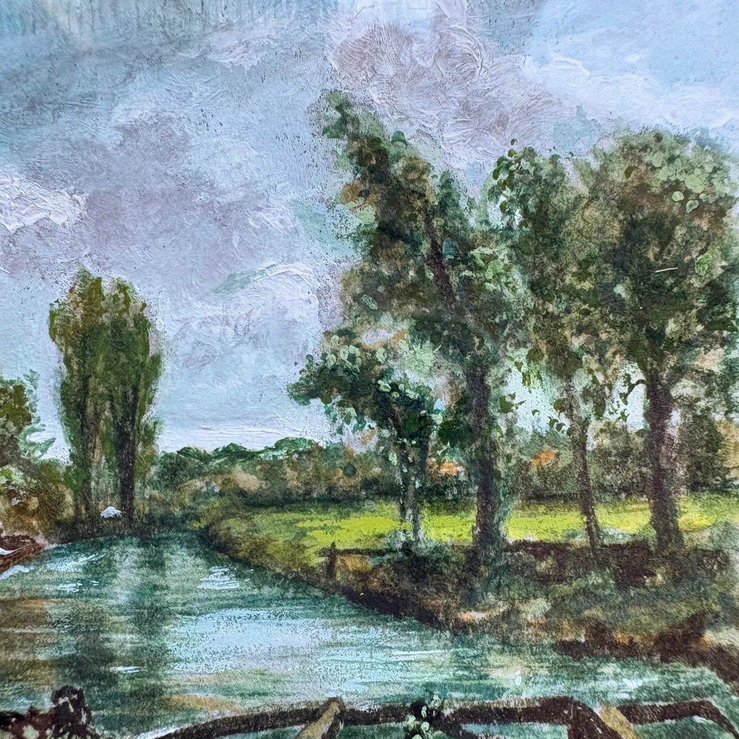 "Moinho Flatford visto da eclusa"  (1812), releitura de John Constable
