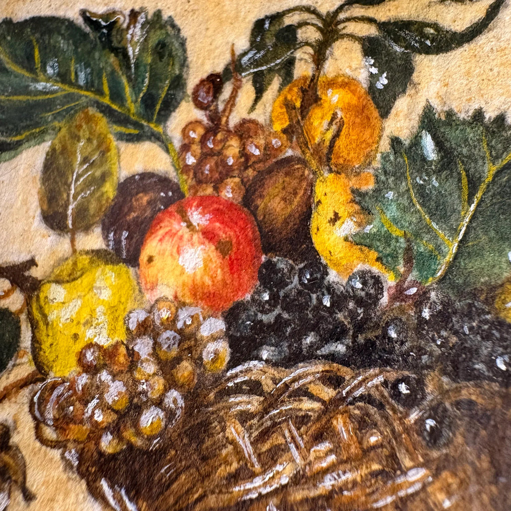 "Cesta de frutas"(c. 1599), releitura de Caravaggio