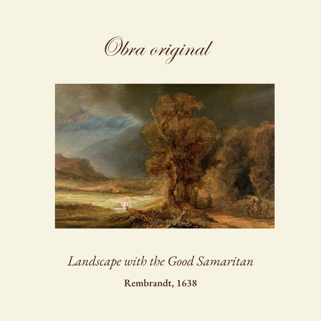 "Paisagem com o bom samaritano" (1638), releitura de Rembrandt